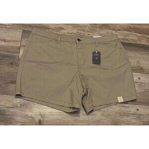 NEW St Johns Bay Chino Shorts Women's 18P Tan Secretly Slender Petite 6" Inseam